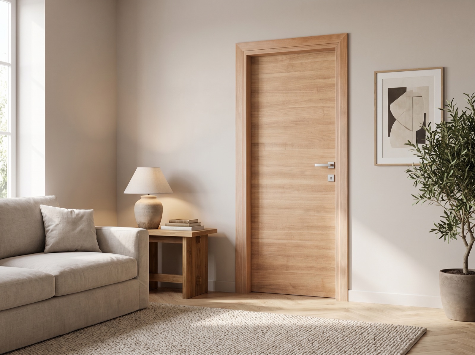 Porta laminata TOR-01 in un soggiorno