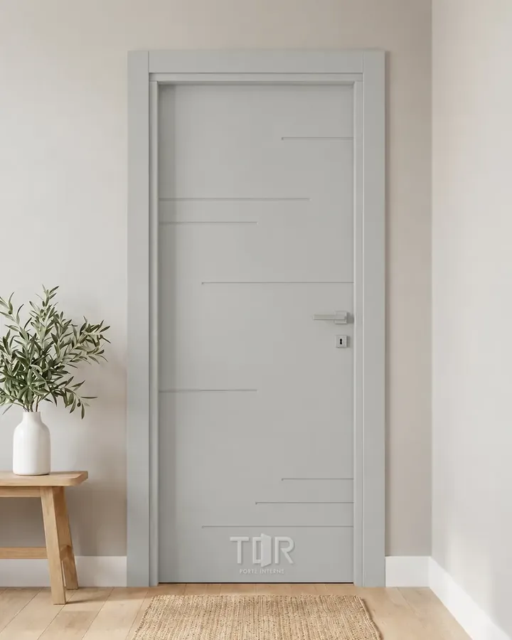 Porta interna laccata LAC-10 in Grigio luce