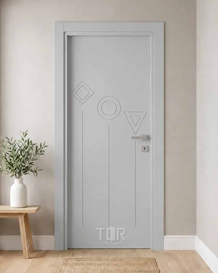 Porta interna laccata LAC-19 in Grigio luce