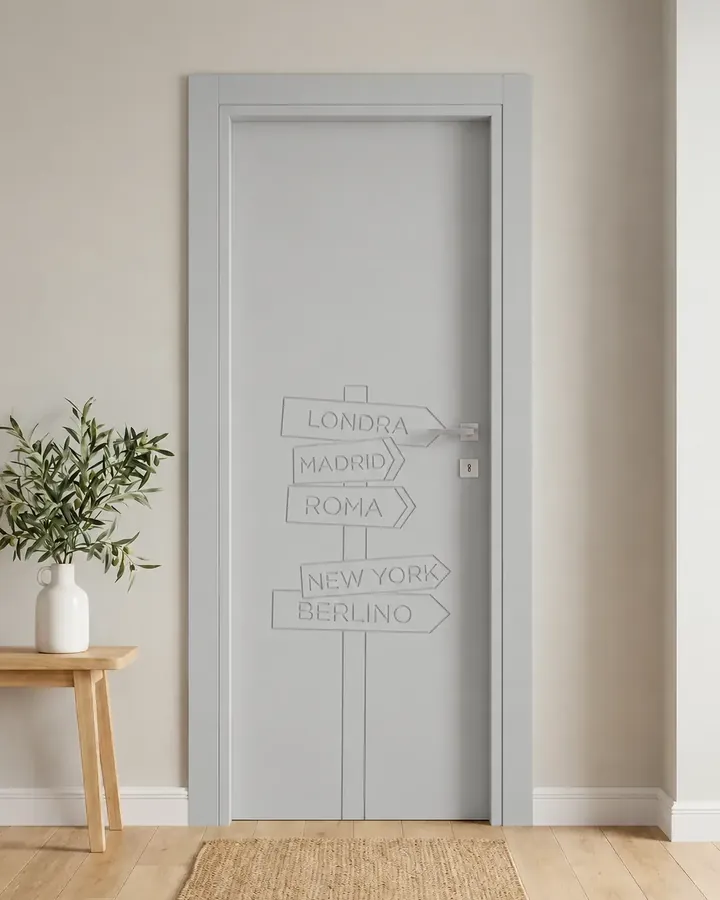 Porta interna laccata LAC-25 in Grigio luce