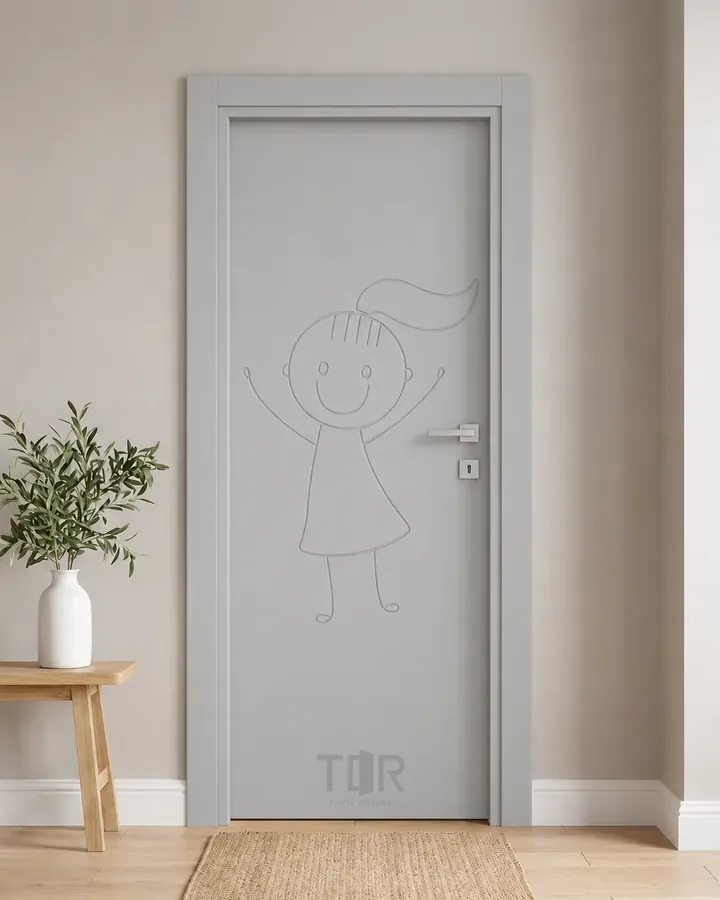 Porta interna laccata LAC-39 in Grigio luce