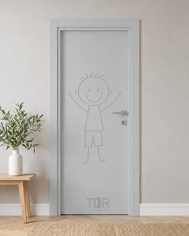 Porta interna laccata LAC-40 in Grigio luce