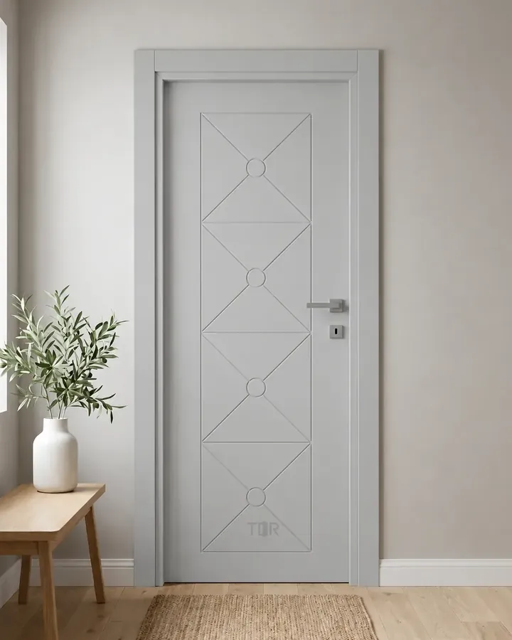 Porta interna laccata LAC-42 in Grigio luce
