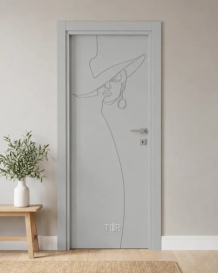 Porta interna laccata LAC-54 in Grigio luce