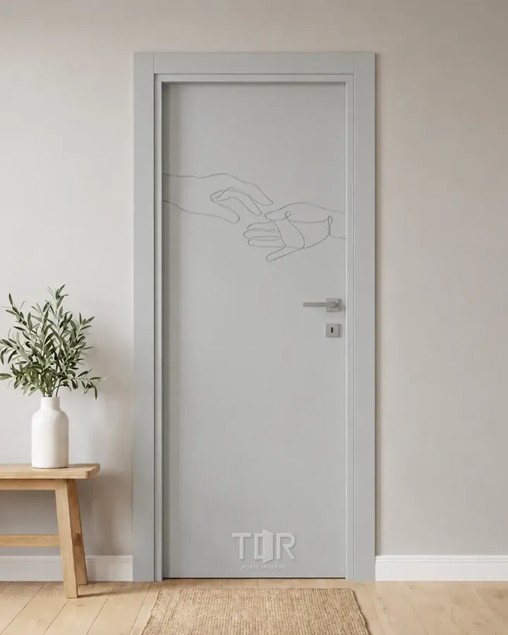 Porta interna laccata LAC-55 in Grigio luce