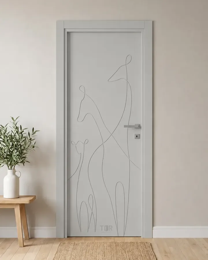 Porta interna laccata LAC-62 in Grigio luce