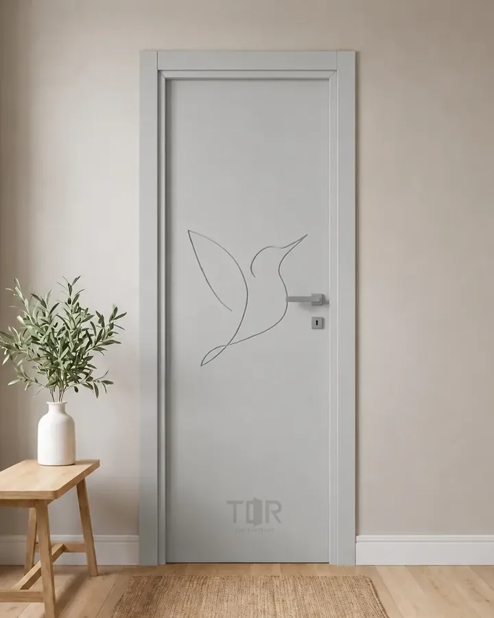 Porta interna laccata LAC-68 in Grigio luce