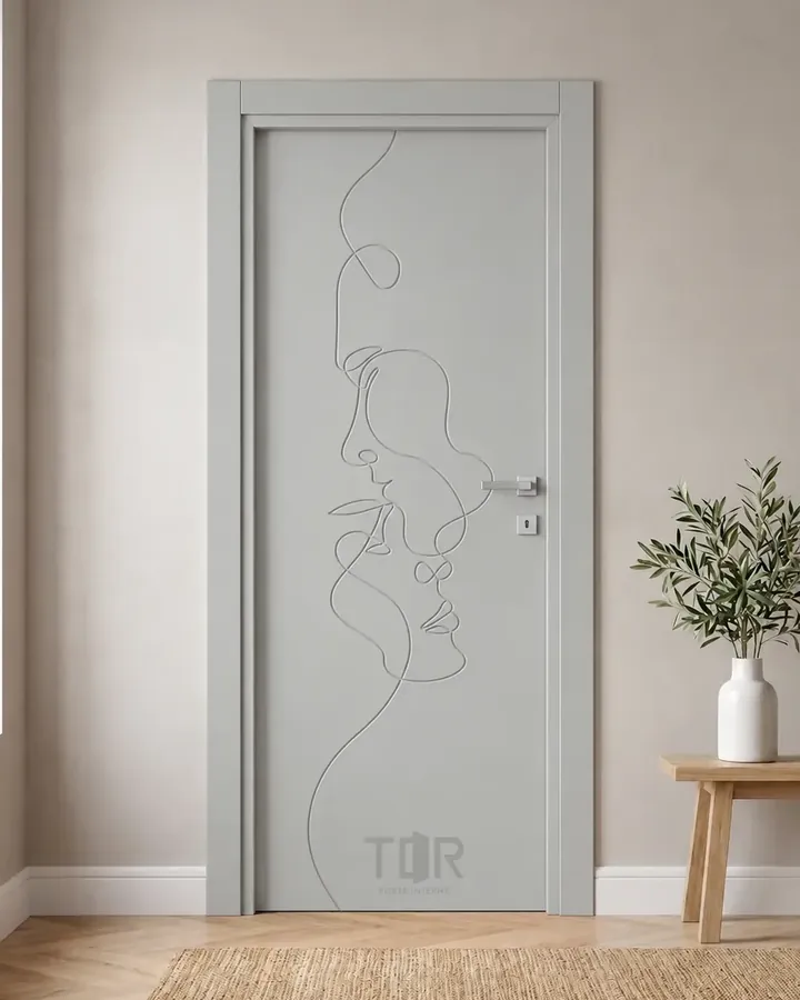 Porta interna laccata LAC-69 in Grigio luce
