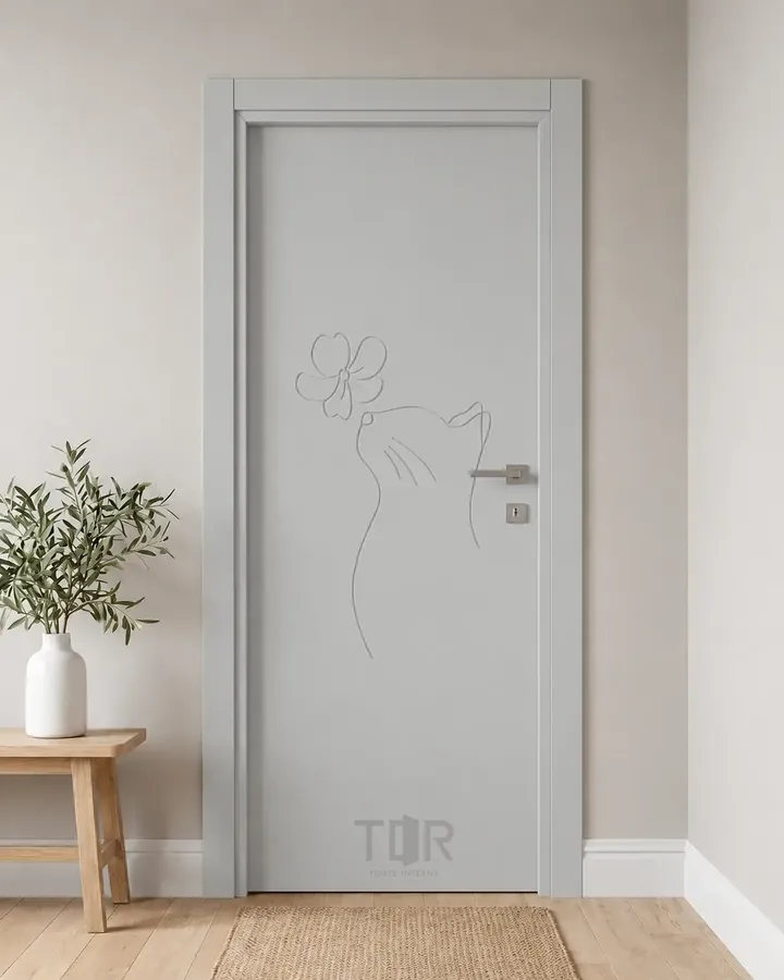 Porta interna laccata LAC-70 in Grigio luce