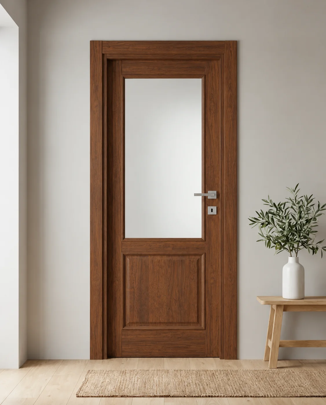 Porta interna laminata TOR-02 in Noce Naz