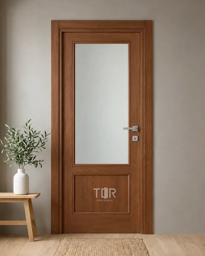 Porta interna laminata TOR-02 in Noce Naz
