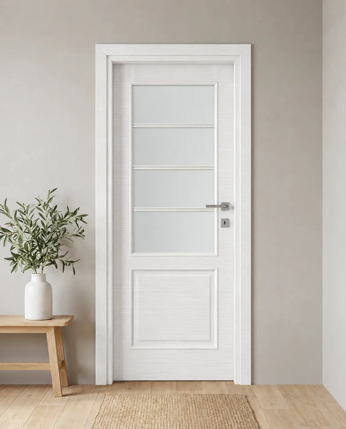 Porta interna laminata TOR-04 in Bianco Matrix