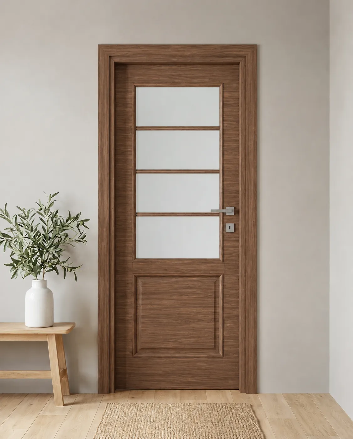 Porta interna laminata TOR-04 in Noce Alter
