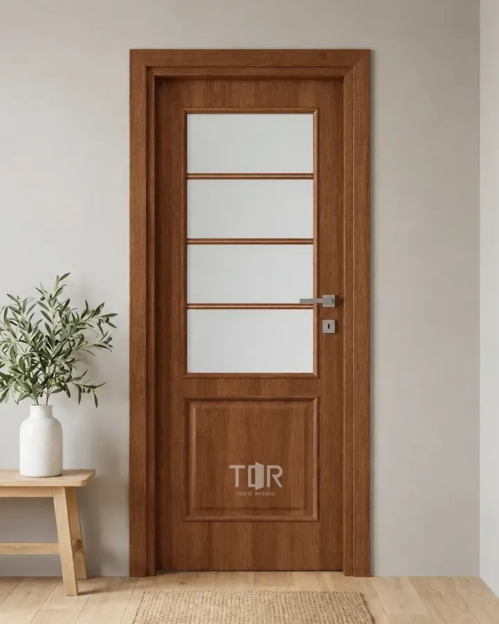 Porta interna laminata TOR-04 in Noce Naz