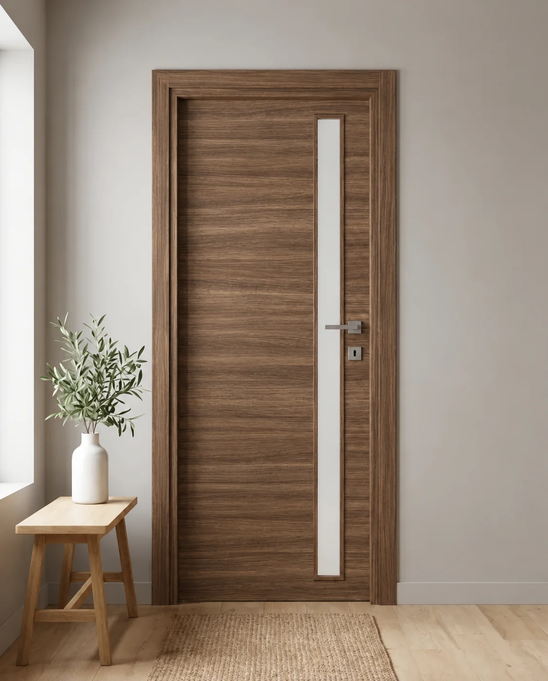 Porta interna laminata TOR-05 in Noce Alter