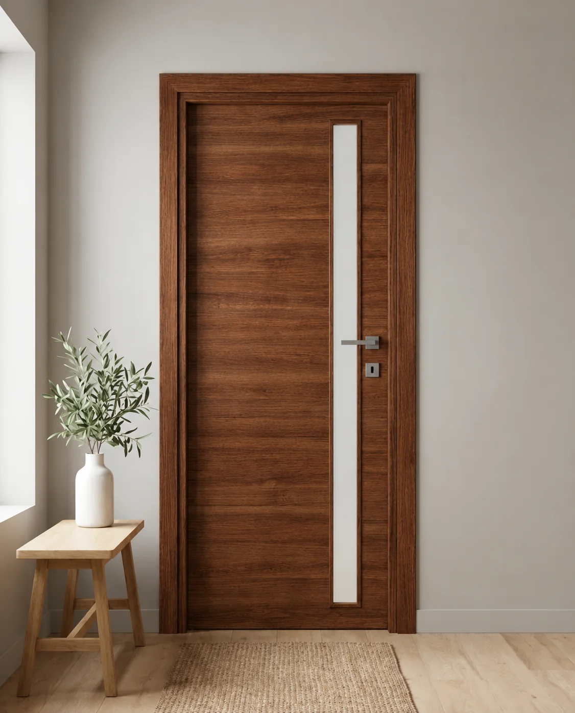 Porta interna laminata TOR-05 in Noce Naz