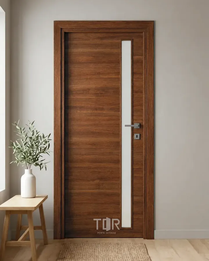 Porta interna laminata TOR-05 in Noce Naz