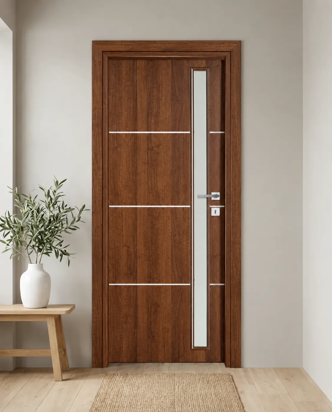 Porta interna laminata TOR-06 in Noce Naz