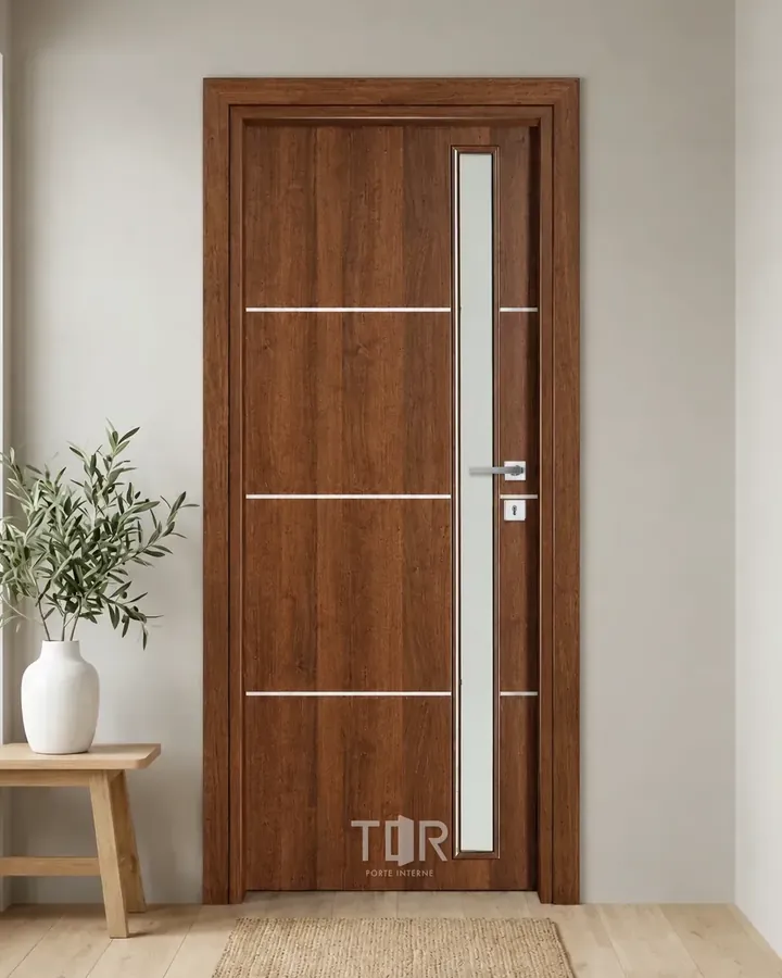 Porta interna laminata TOR-06 in Noce Naz