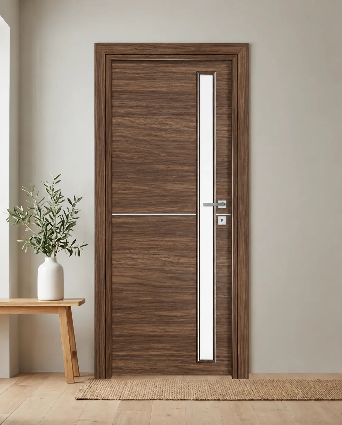 Porta interna laminata TOR-07 in Noce Alter