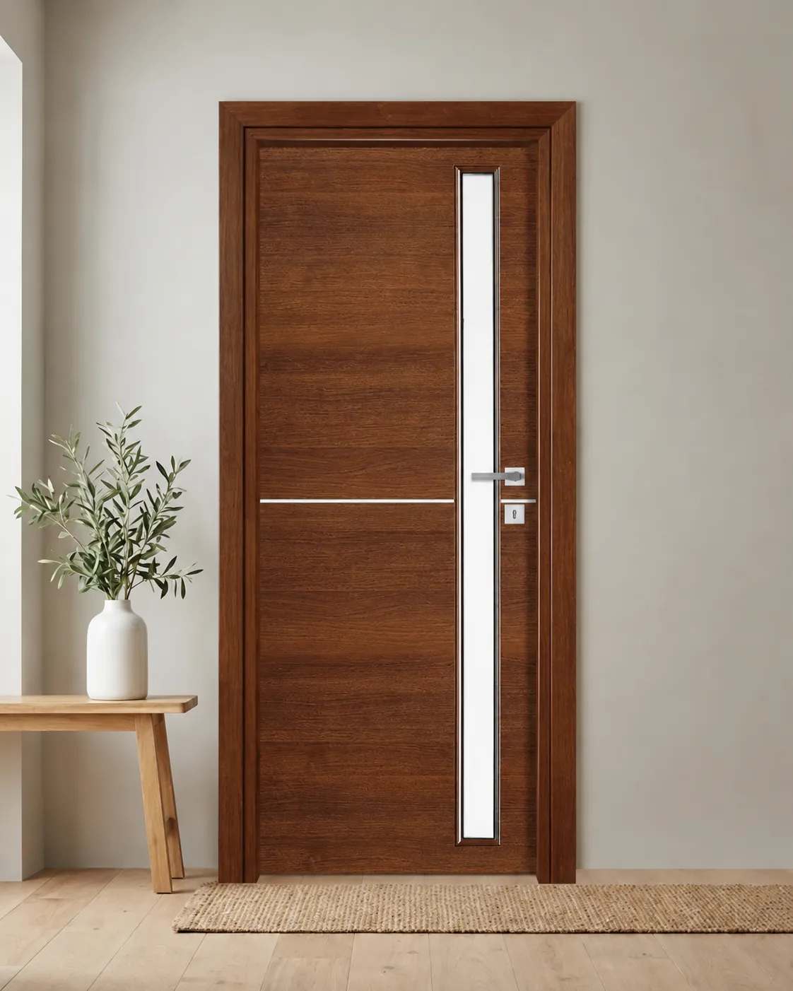 Porta interna laminata TOR-07 in Noce Naz