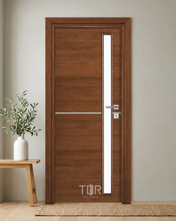 Porta interna laminata TOR-07 in Noce Naz