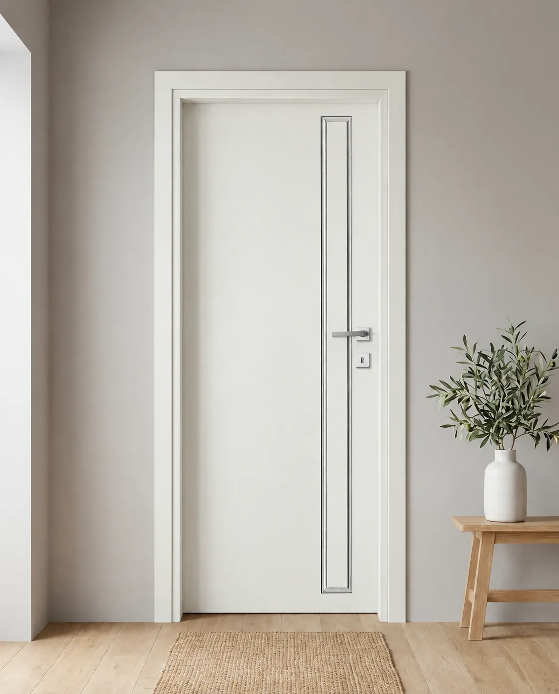 Porta interna laminata TOR-08 in Bianco