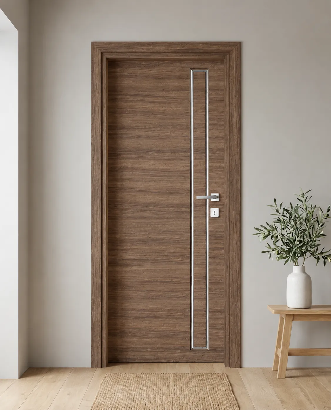 Porta interna laminata TOR-08 in Noce Alter