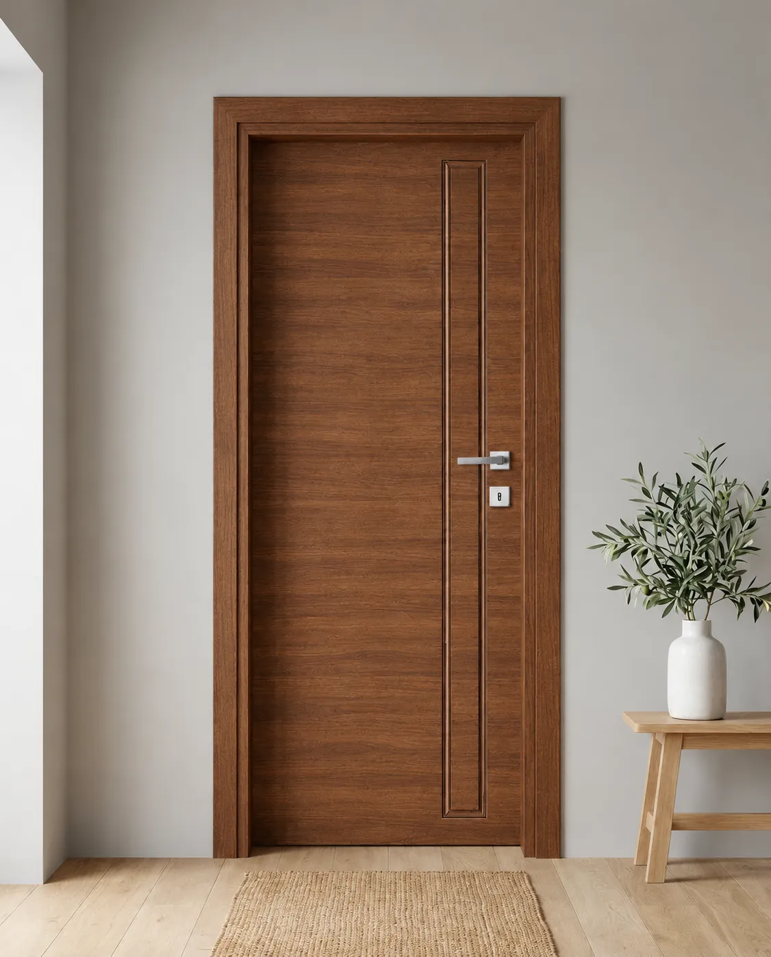 Porta interna laminata TOR-08 in Noce Naz
