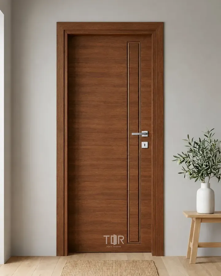 Porta interna laminata TOR-08 in Noce Naz