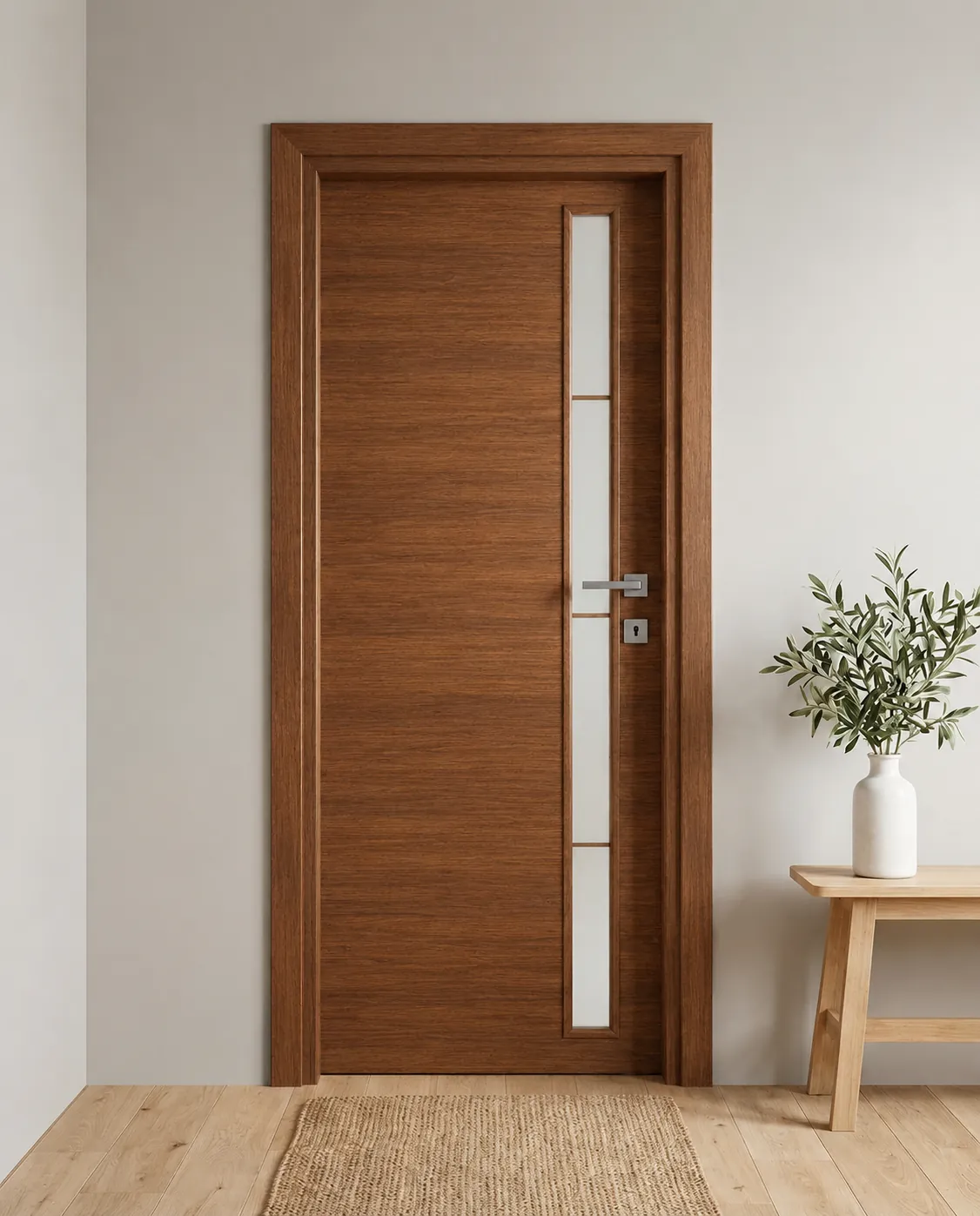 Porta interna laminata TOR-09 in Noce Naz