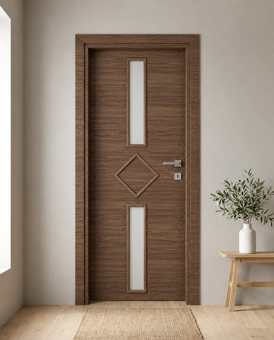 Porta interna laminata TOR-11 in Noce Alter