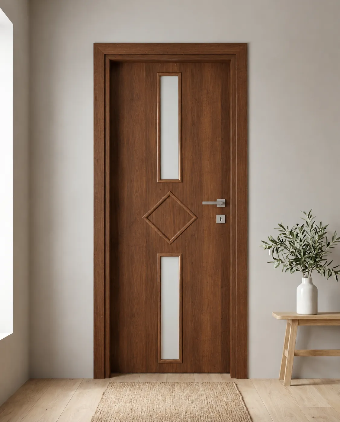 Porta interna laminata TOR-11 in Noce Naz