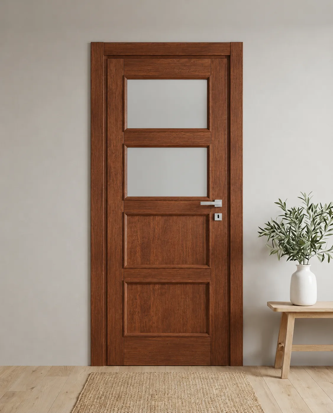 Porta interna laminata TOR-18 in Noce Naz