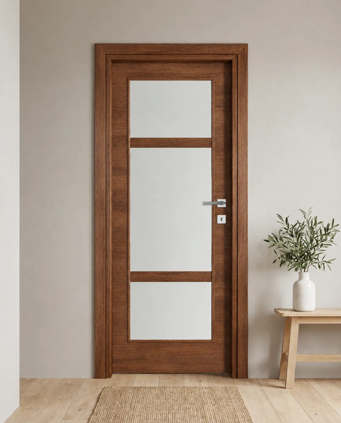 Porta interna laminata TOR-21 in Noce Naz