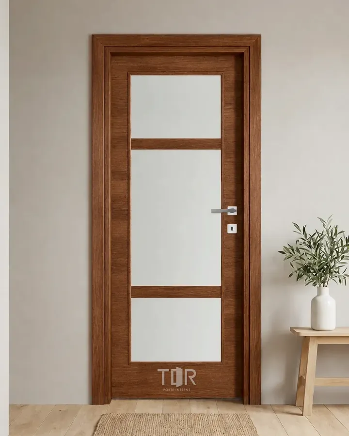 Porta interna laminata TOR-21 in Noce Naz