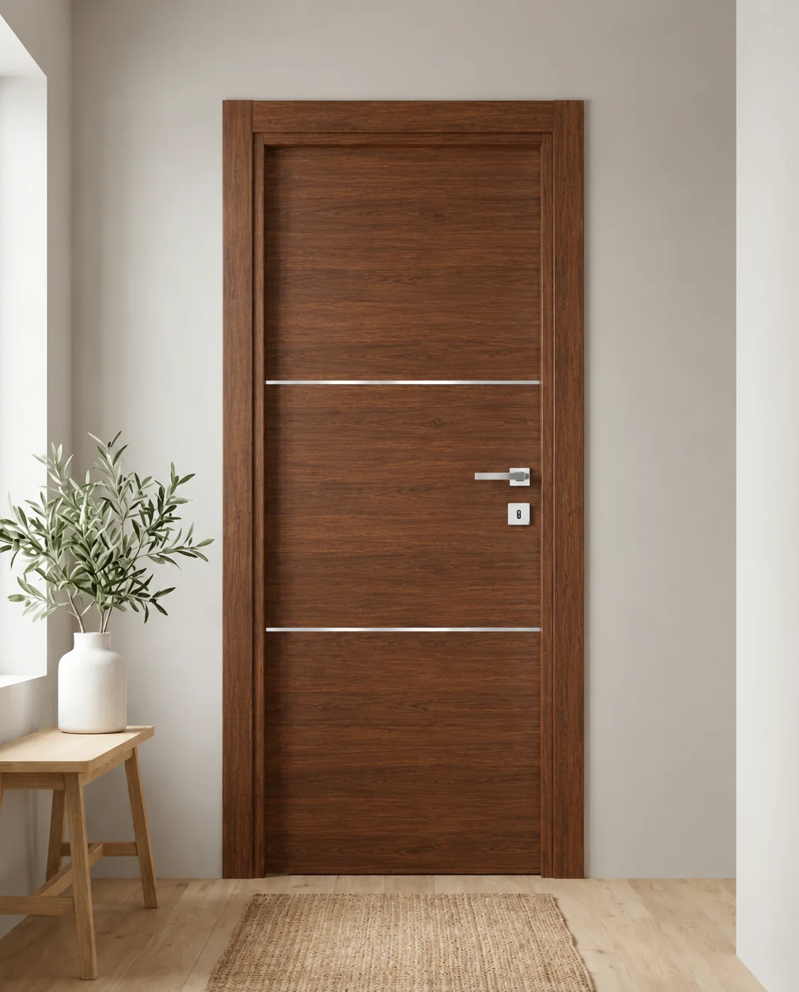 Porta interna laminata TOR-49 in Noce Naz