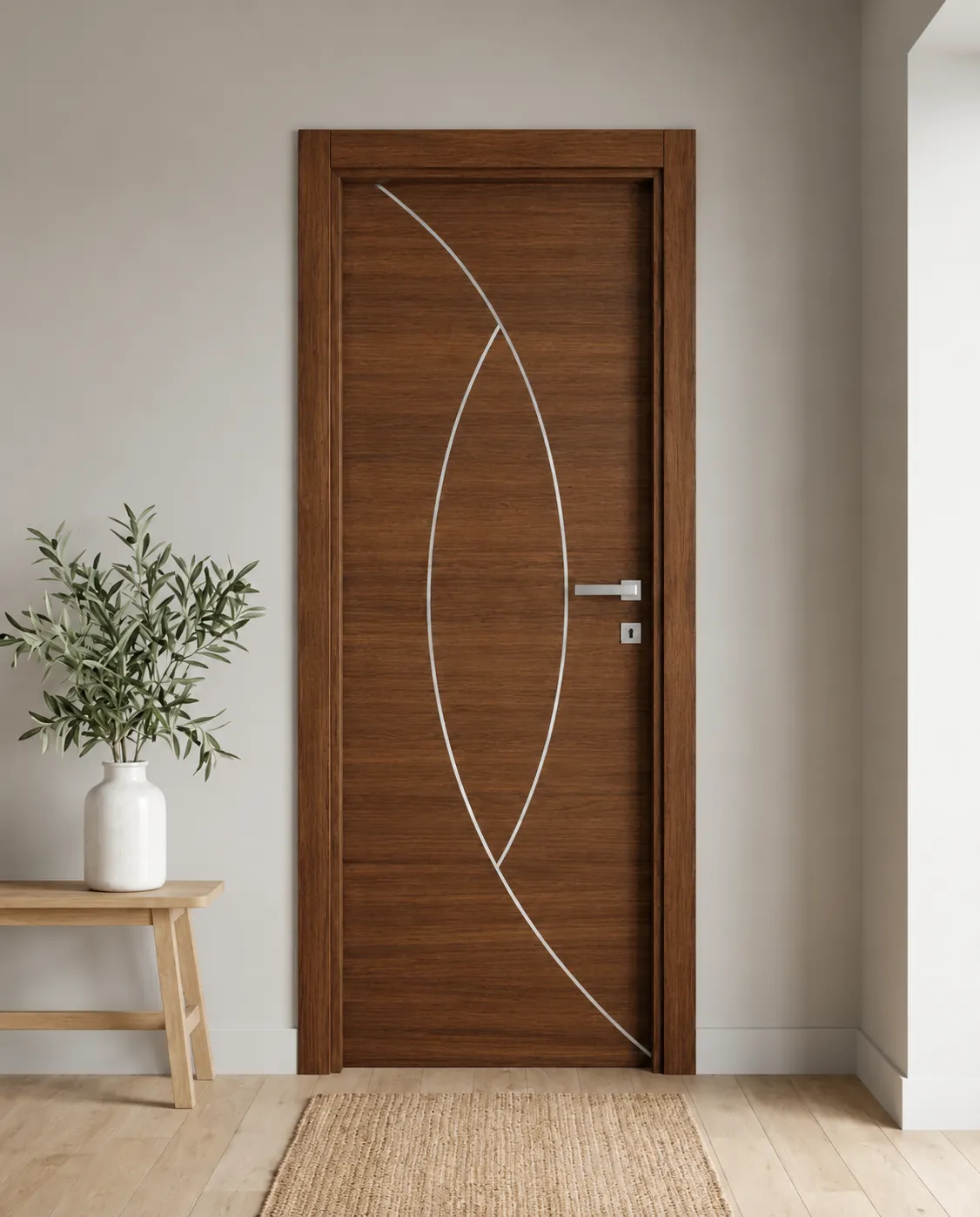 Porta interna laminata TOR-60 in Noce Naz