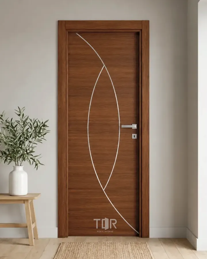 Porta interna laminata TOR-60 in Noce Naz