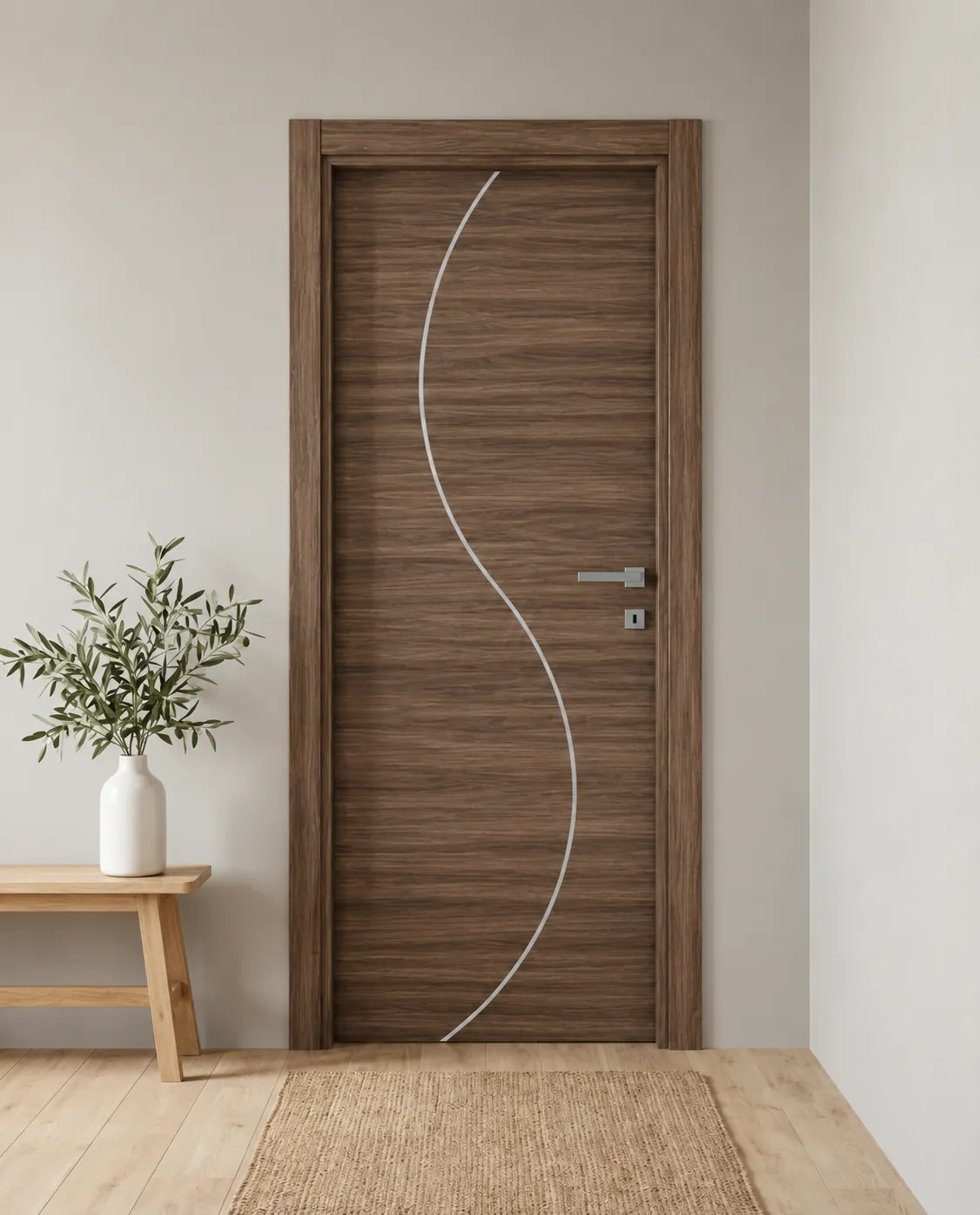 Porta interna laminata TOR-61 in Noce Alter