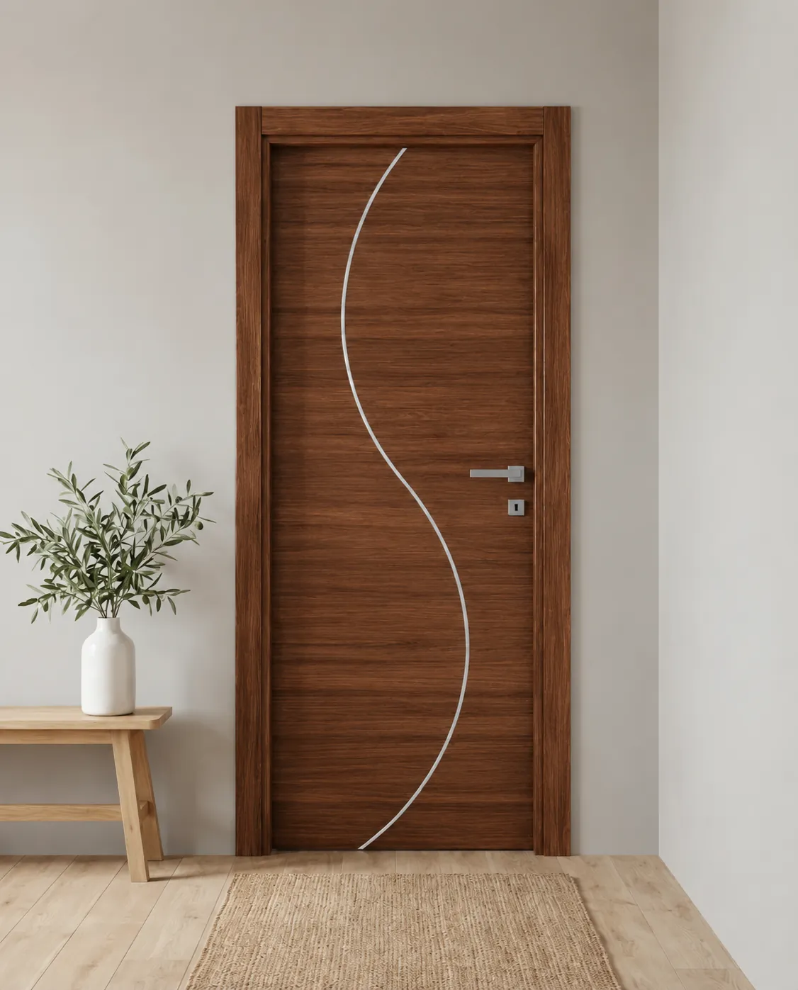 Porta interna laminata TOR-61 in Noce Naz