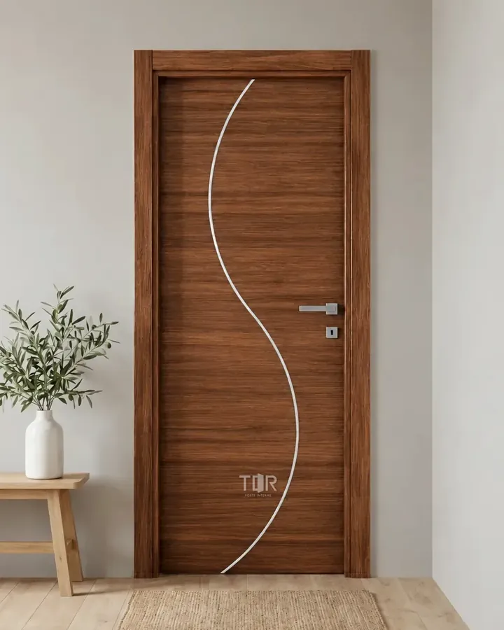 Porta interna laminata TOR-61 in Noce Naz