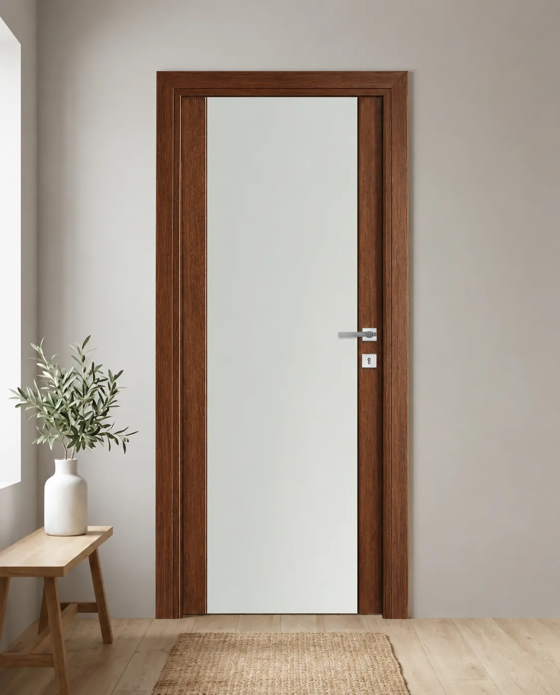 Porta interna laminata TOR-75 in Noce Naz