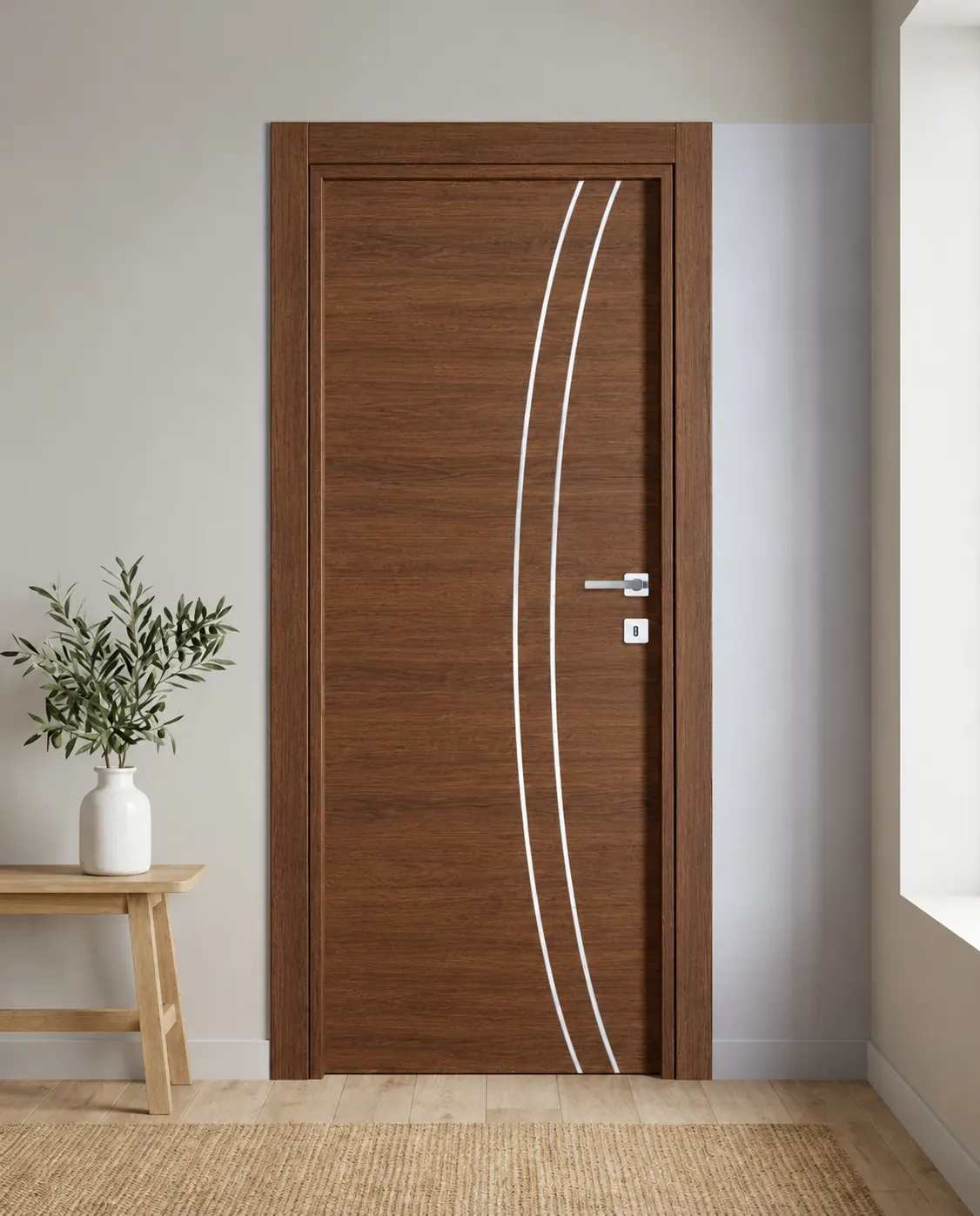 Porta interna laminata TOR-82 in Noce Naz