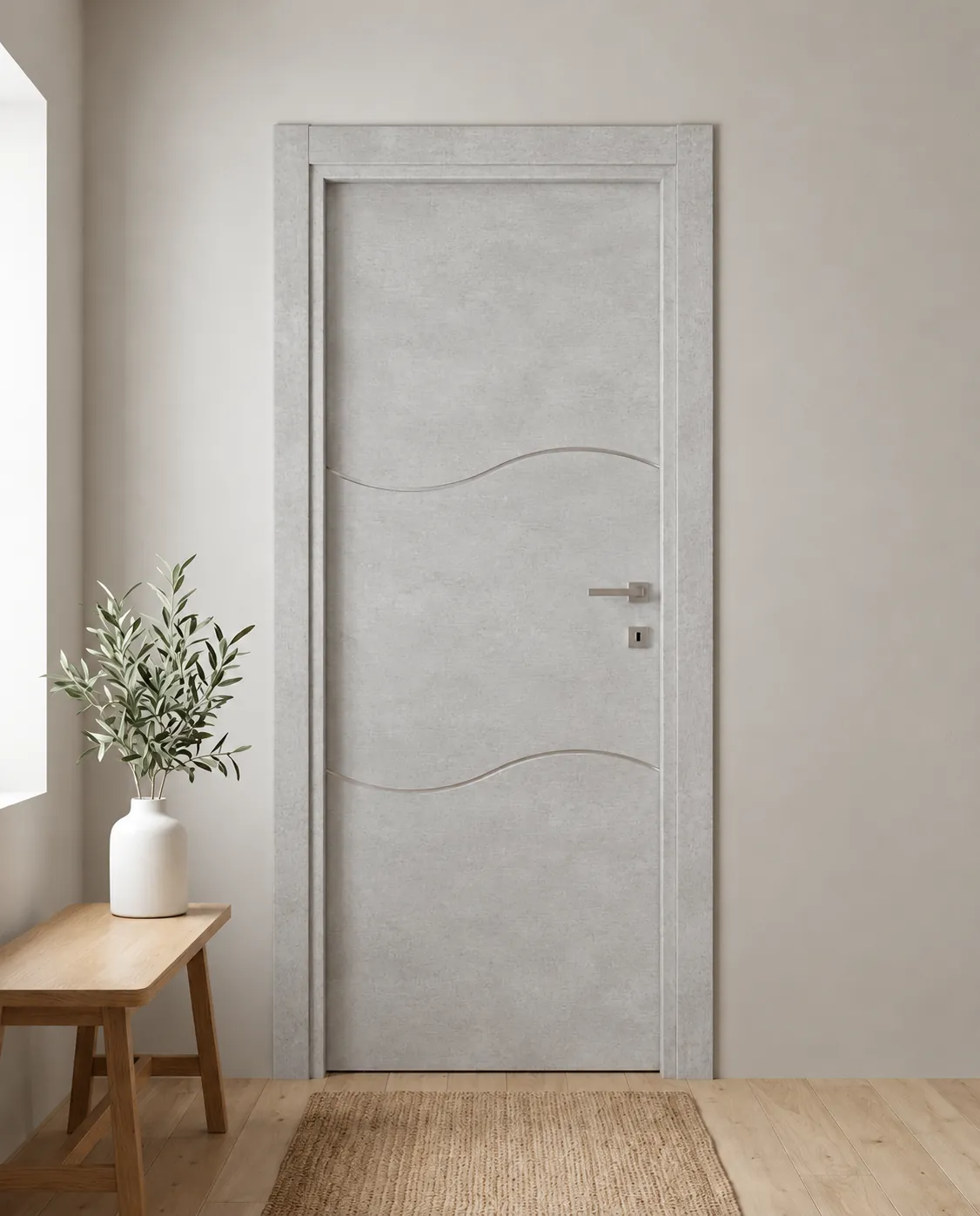 Porta interna laminata TOR-85 in Beton Maloja